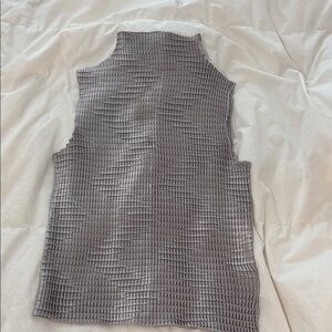 Gray Textured Sleeveless Top
